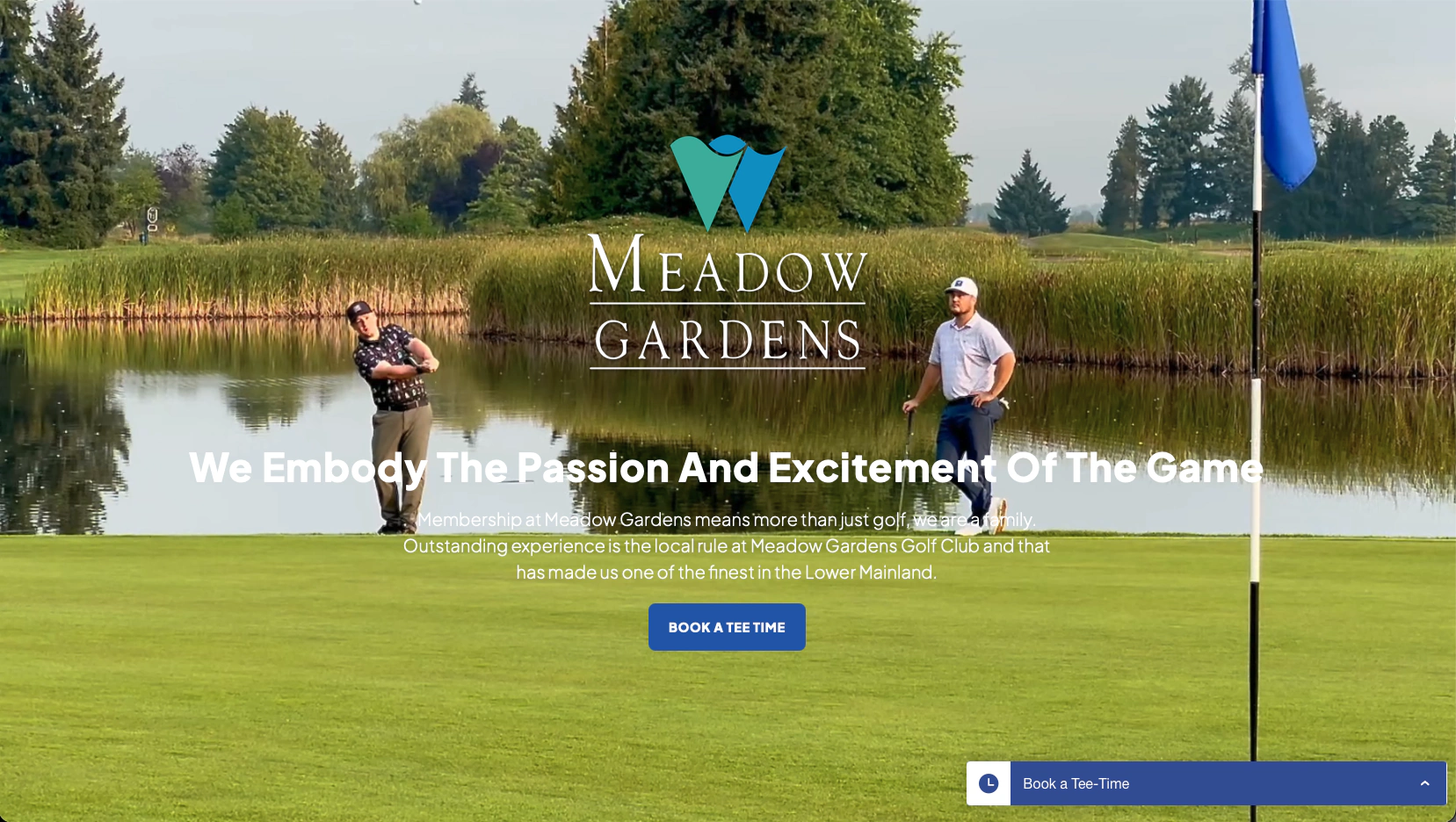 Meadow Gardens Golf Club website landing page