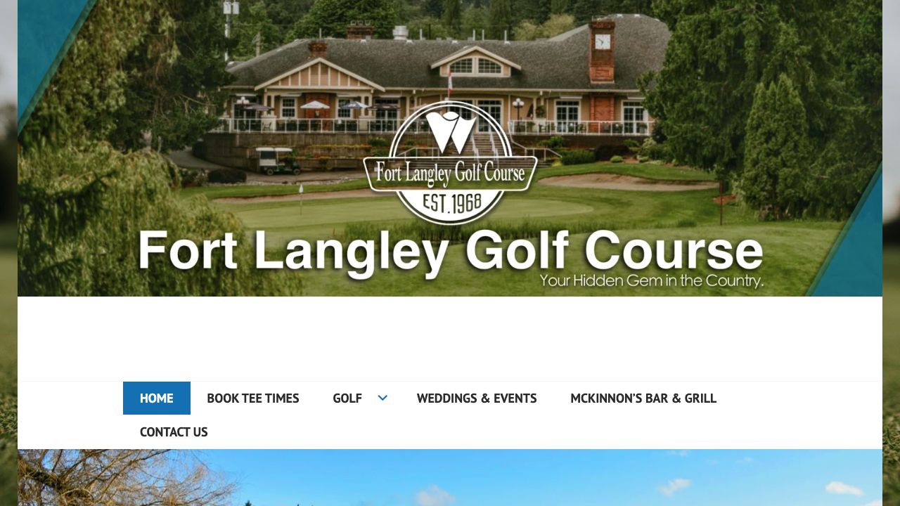 Fort Langley Golf Course website landing page