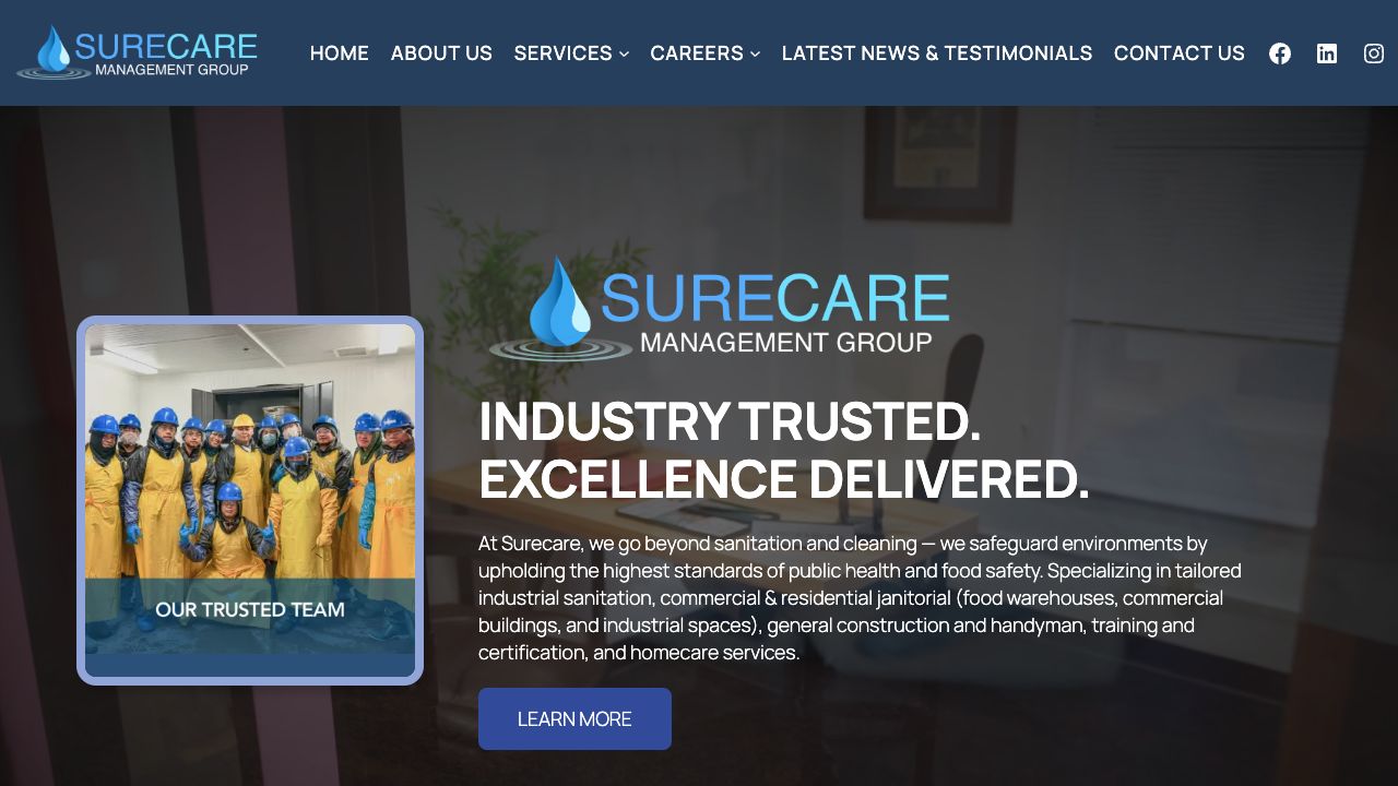 Surecare Management Group website landing page