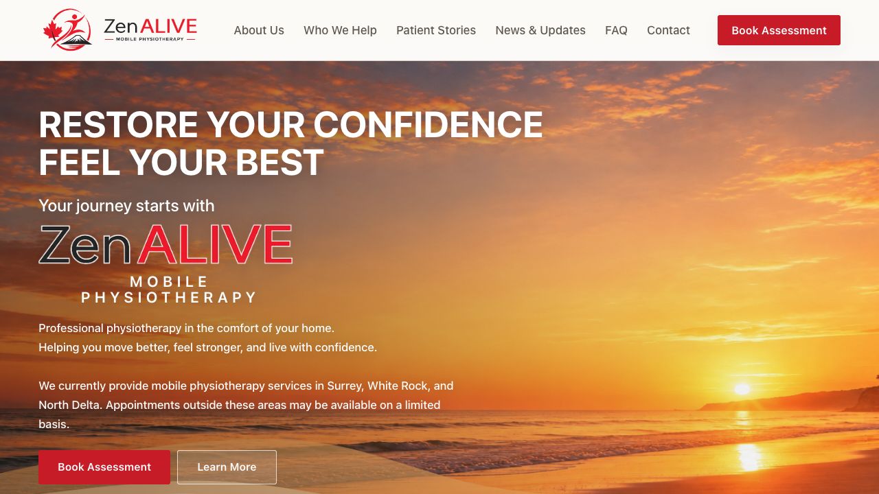 ZenALIVE website landing page